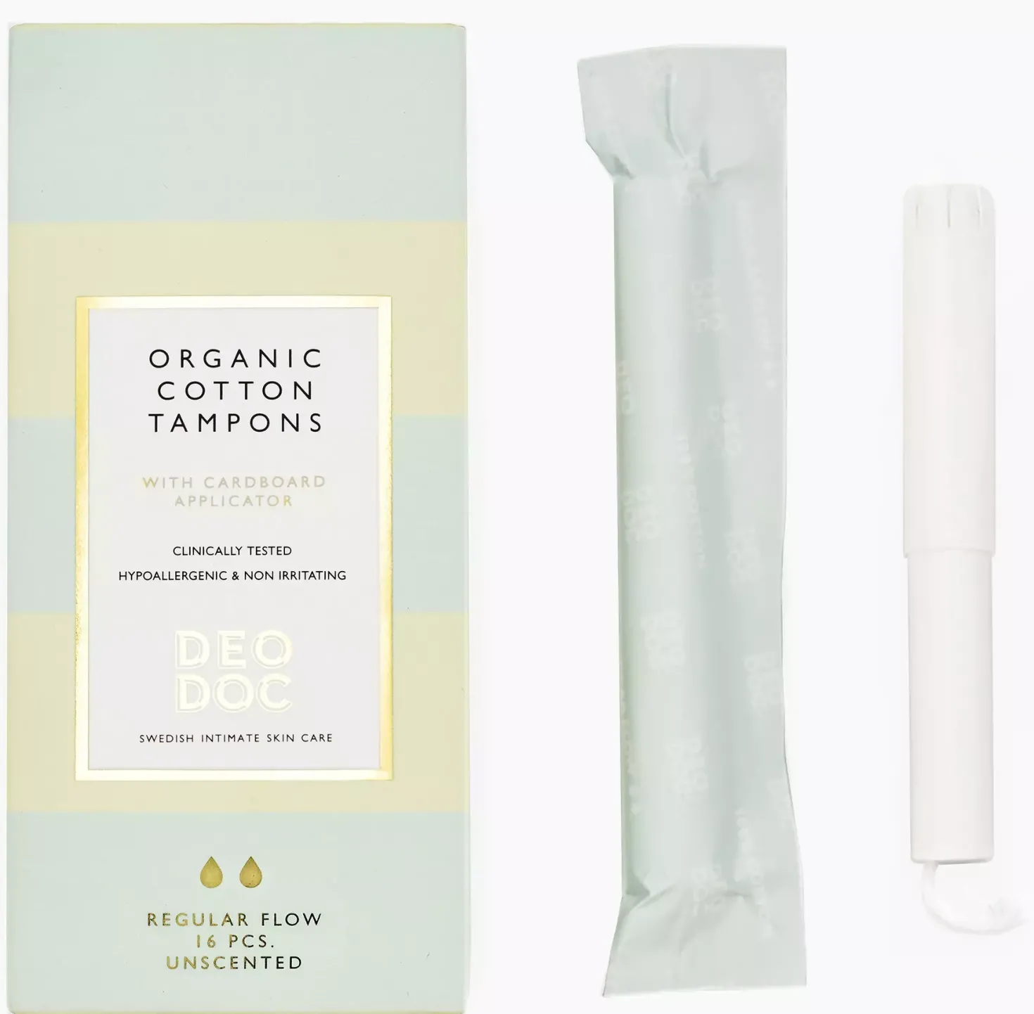 DeoDoc Organic Cotton Tampons Super Flow 14 Pcs L