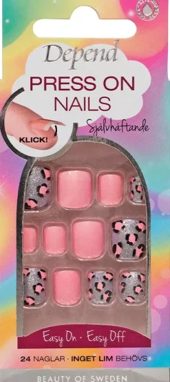 Depend Press On Nails Pink Leopard