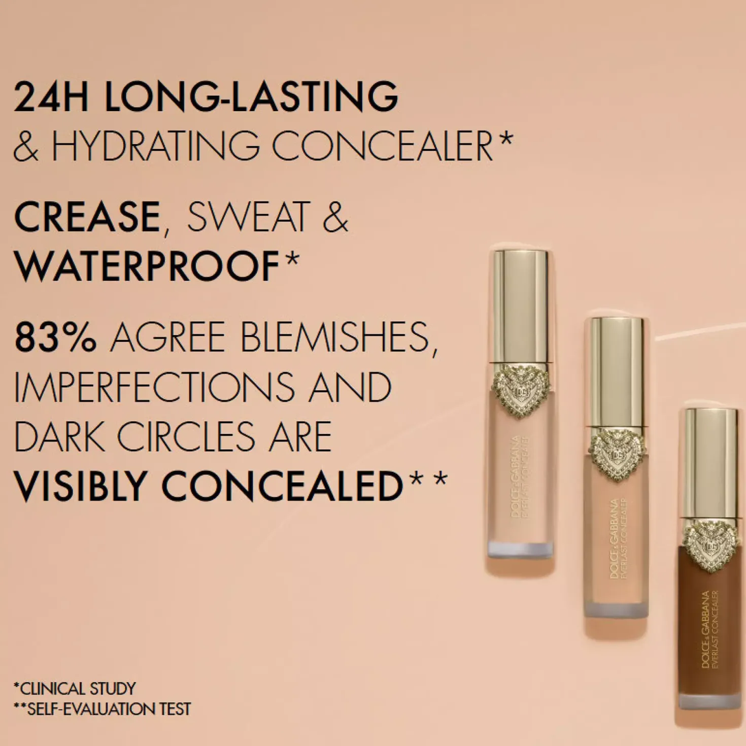 Dolce & Gabbana Everlast Concealer 24H Wear Crease-Proof Hydrating 14 Light Medium
