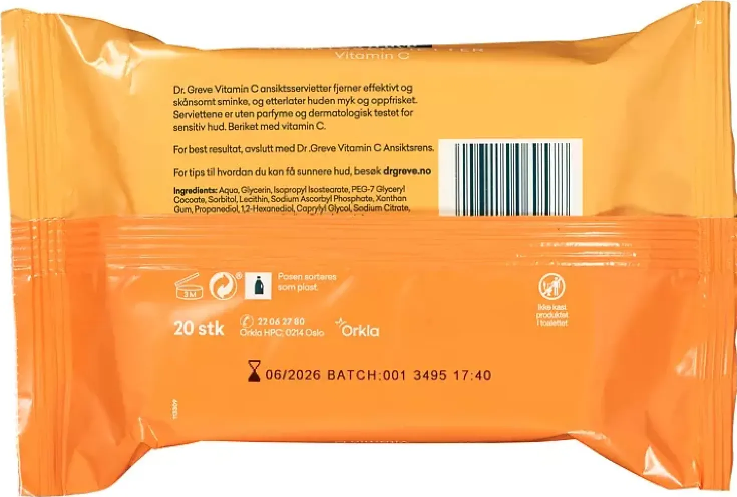 Dr. Greve Vitamin C Face Wipes 20 stk