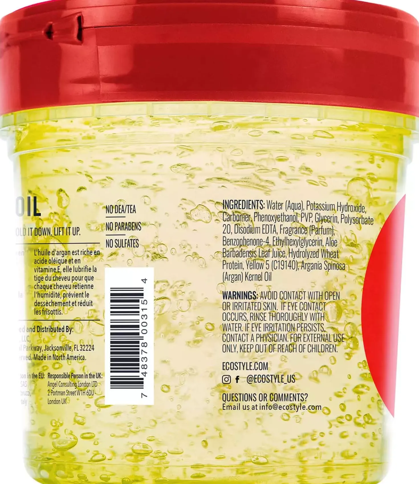 Eco Style Moroccan Argan Oil Styling Gel 473 ml