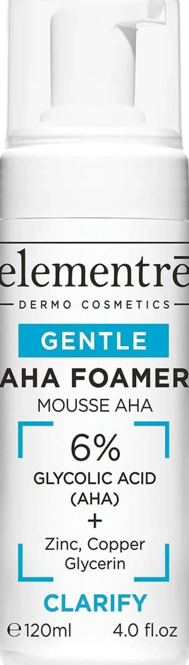 elementrē Aha Foamer Gentle Cleanser 6% Alpha Hydroxy Acid 120 ml