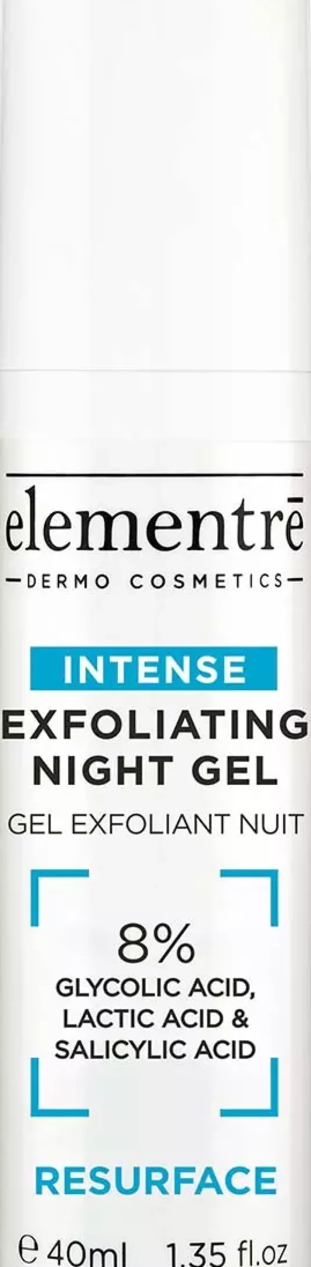 elementrē Exfoliating Night Gel 8% Glycolic, Lactic, Salicylic Acids 40 ml