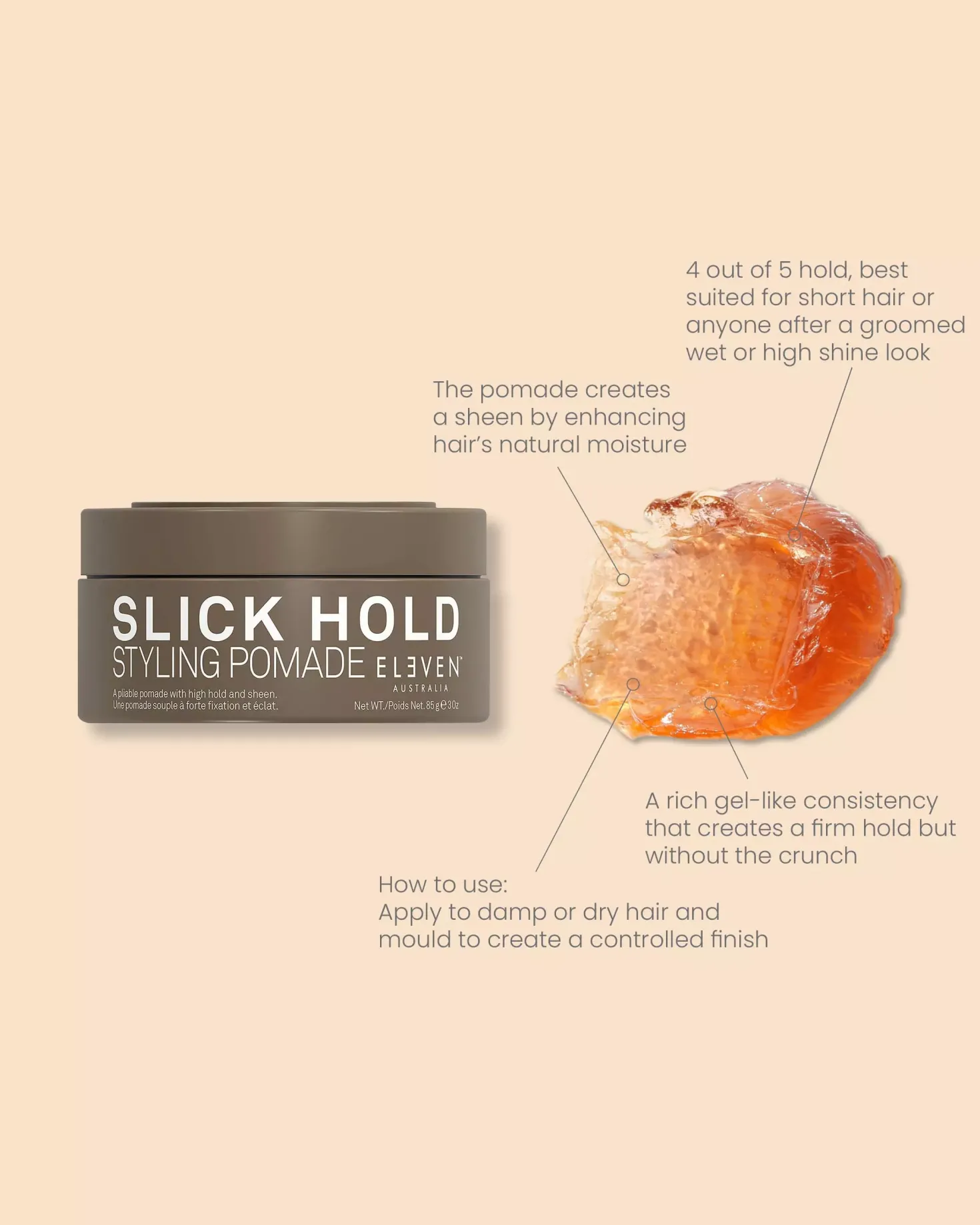 Eleven Australia Slick Hold Styling Pomade 85 g