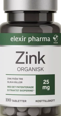 Elexir Pharma Organisk Zink 100 stk