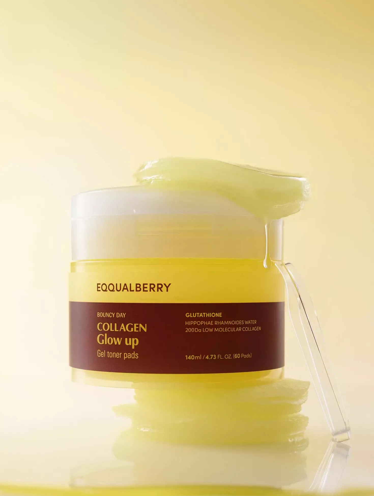 Eqqualberry Collagen Glow Up Gel Toner Pads 140 ml