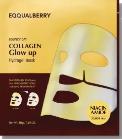 Eqqualberry Collagen Glow Up Hydrogel Mask 4 stk