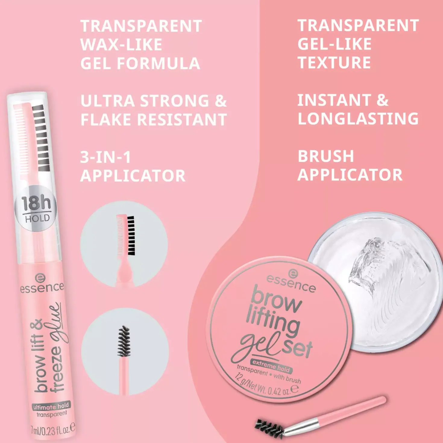 essence Brow Lift & Freeze Glue 01 Clear Control