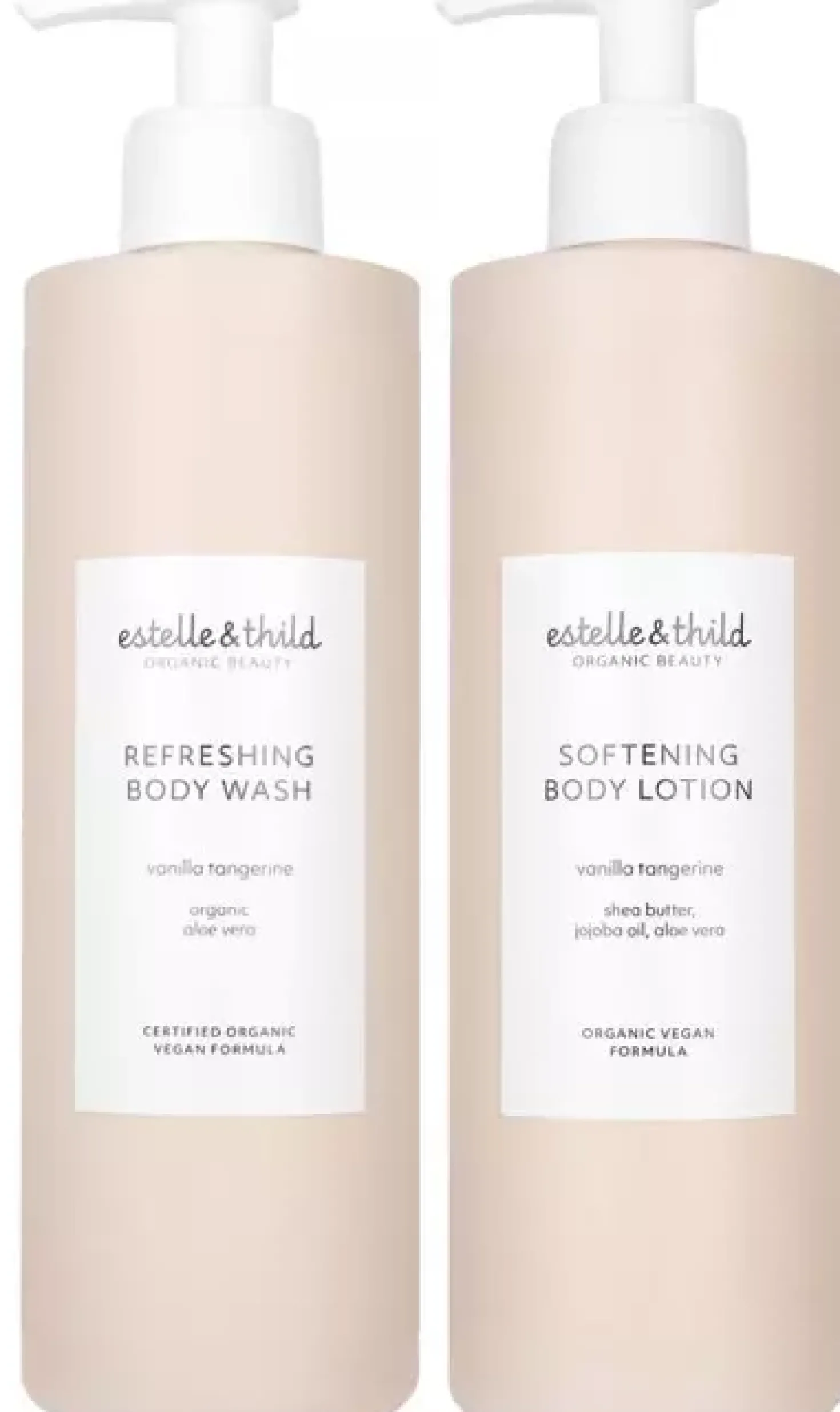 Estelle&Thild Organic BeautyVanilla Tangerine Refreshing Body Wash 400 ml & Softening Body Lotion 400 ml