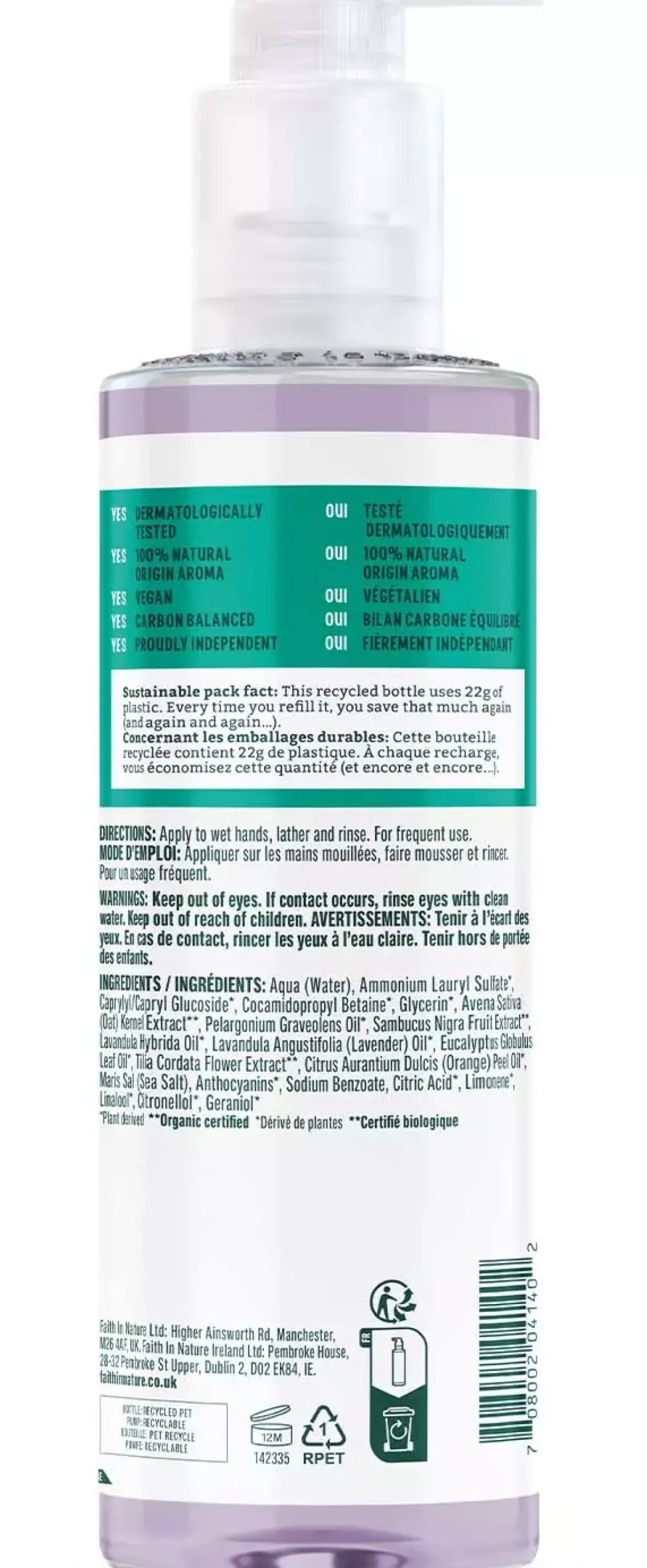 Faith In Nature Hand Wash Lavender & Geranium 400 ml