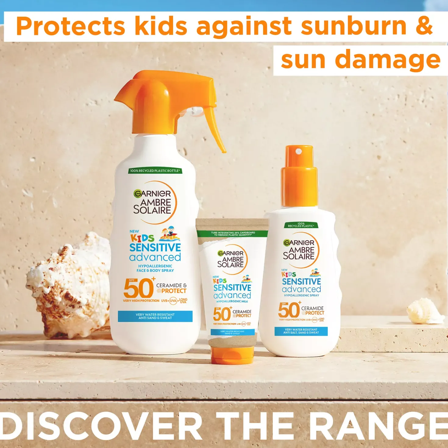 GarnierAmbre Solaire Sensitive Advanced Kids Hypoallergenic Face & Body Lotion SPF50+ for Sensitive Skin 175 ml