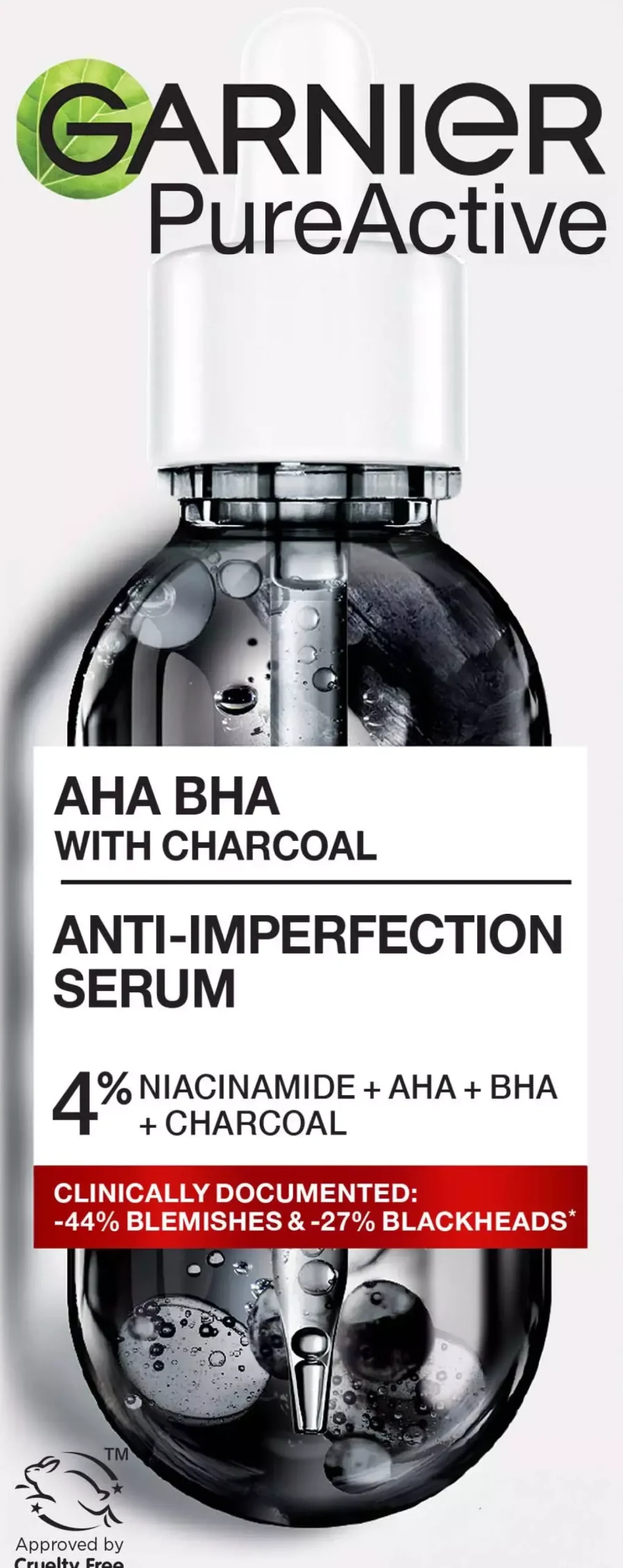 GarnierPureActive AHA BHA Charcoal Anti-Imperfection Serum For Impure Skin 30 ml