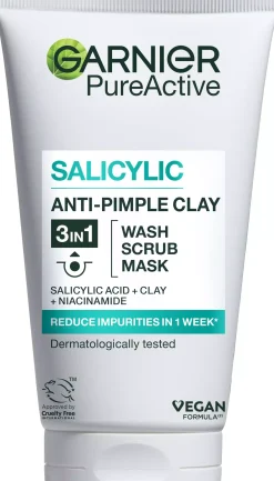 GarnierPureActive Salicylic In1 Anti-Pimple Clay Cleanser For Impure Skin 150 ml
