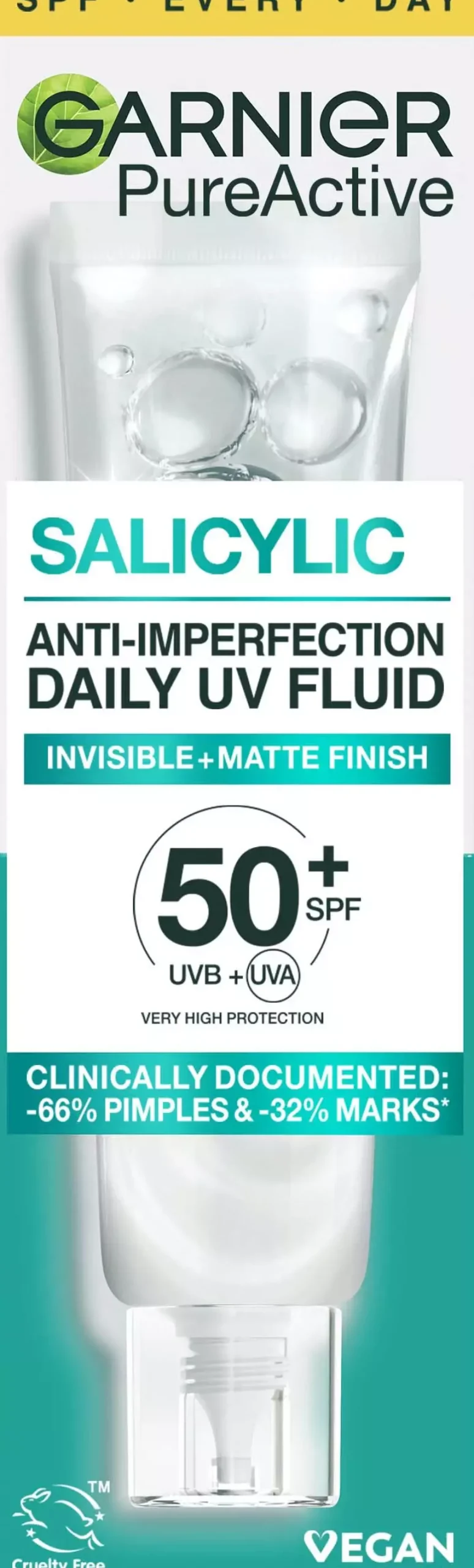 GarnierPureActive Salicylic Anti-Imperfection Daily Uv Fluid SPF50+ For Impure Skin 40 ml