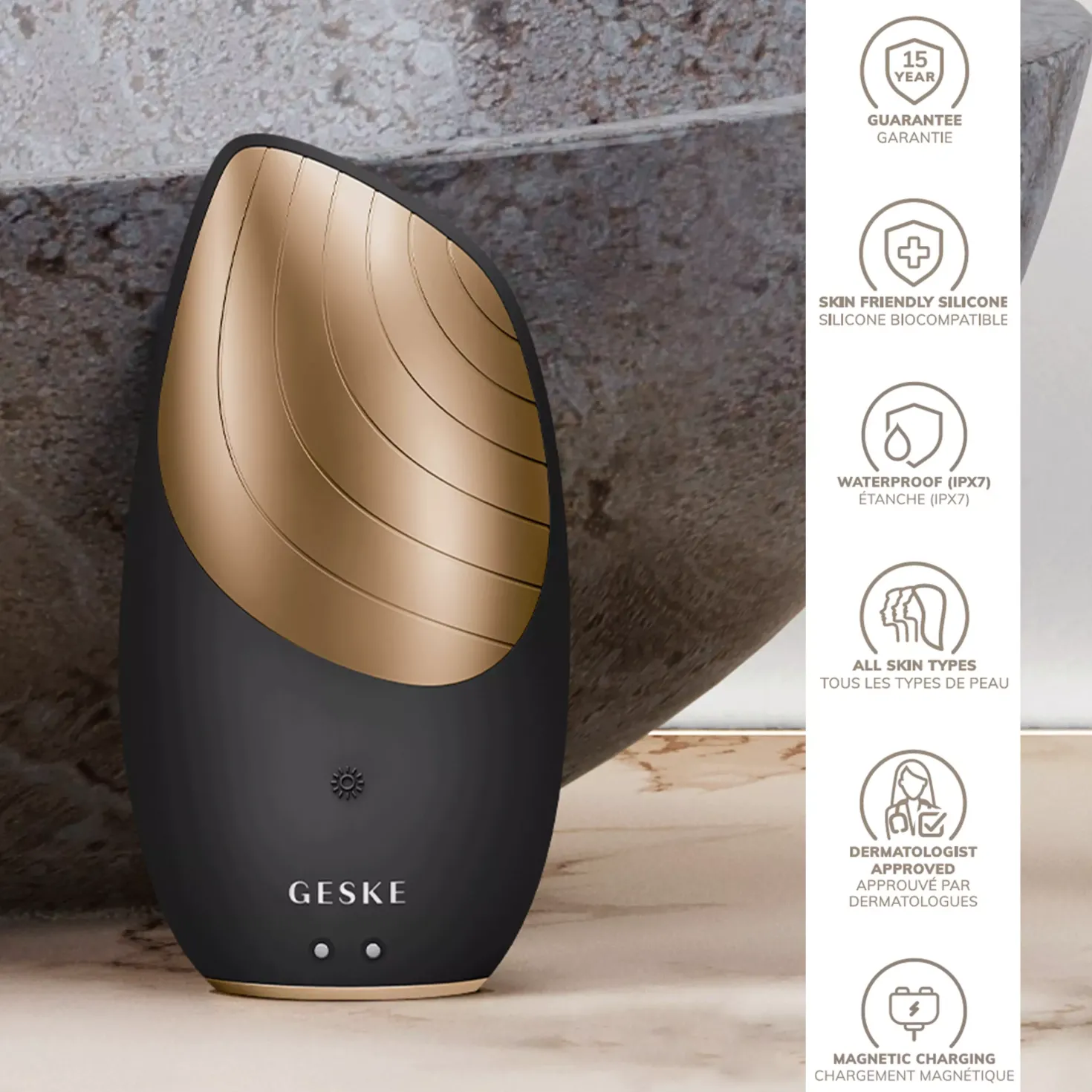 Geske6 in 1 Sonic Thermo Facial Brush Green