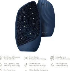 Geske8 in 1 Sonic Thermo Facial Brush & Face-Lifter Purple