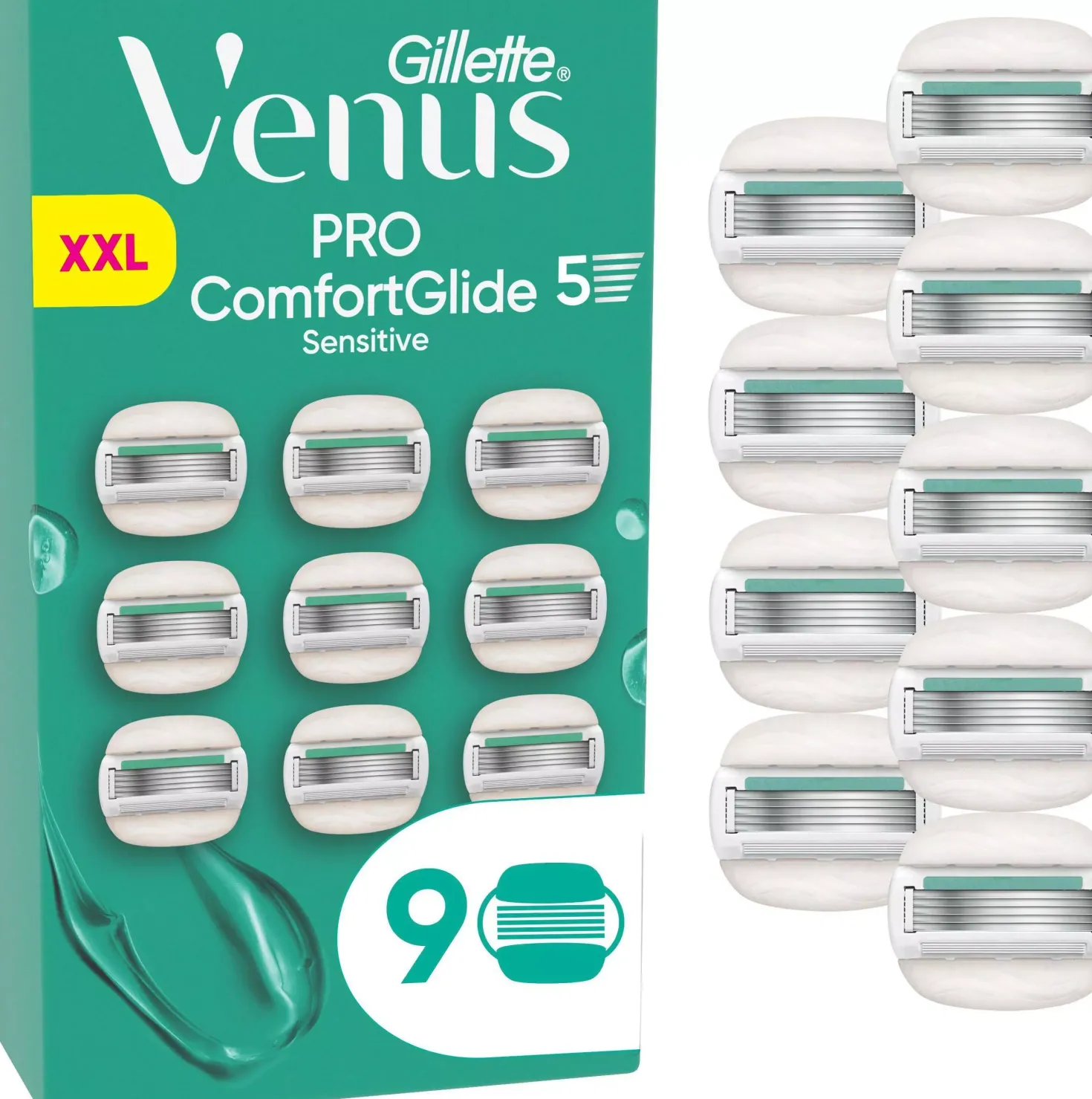 Gillette Venus Pro ComfortGlide Sensitive Razor Blades 9 stk