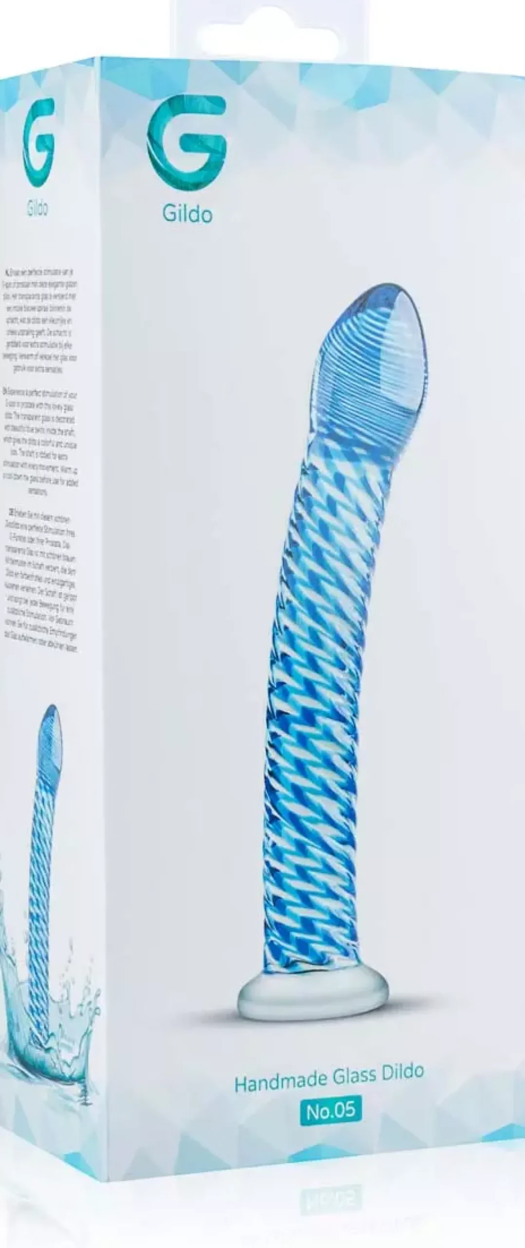 Gläs Blue Swirl Textured Sensual Glass Dildo