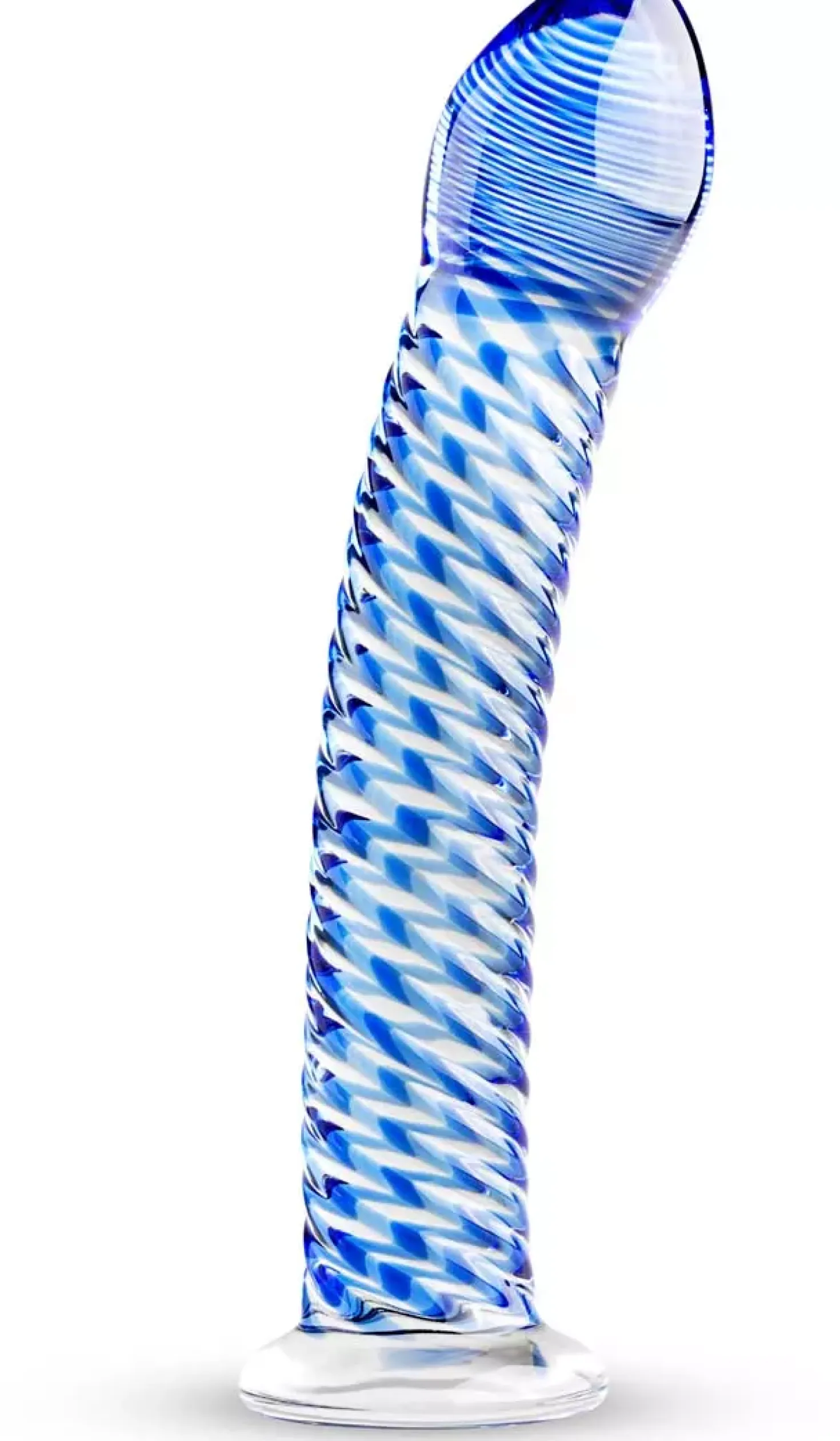 Gläs Blue Swirl Textured Sensual Glass Dildo