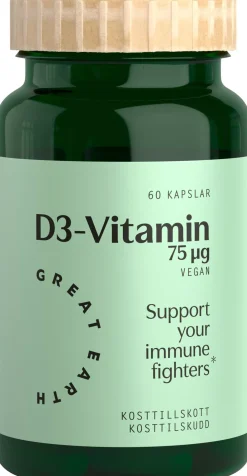 Great Earth Vitamin D3 Vegan 3000 I.E 60 kap