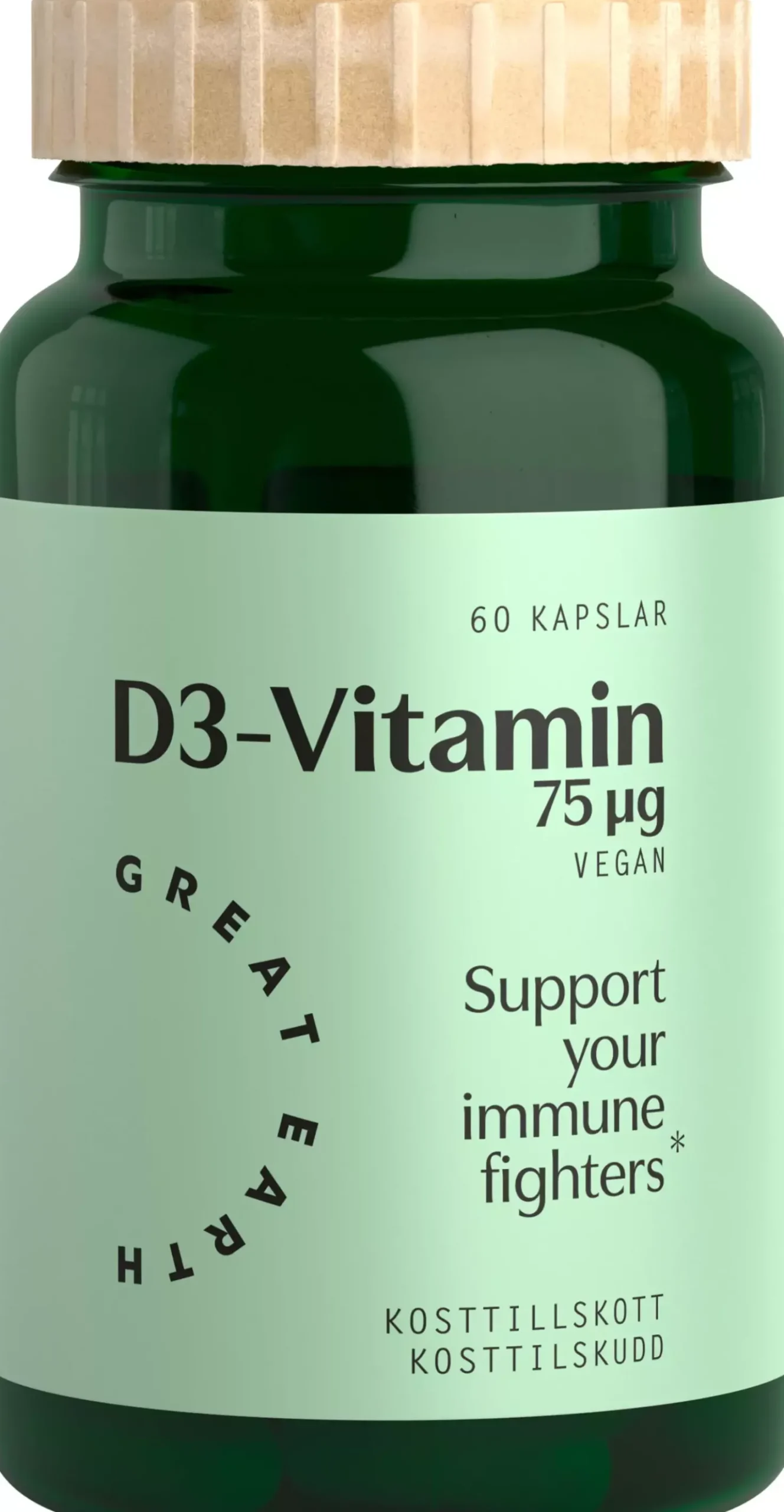 Great Earth Vitamin D3 Vegan 3000 I.E 60 kap