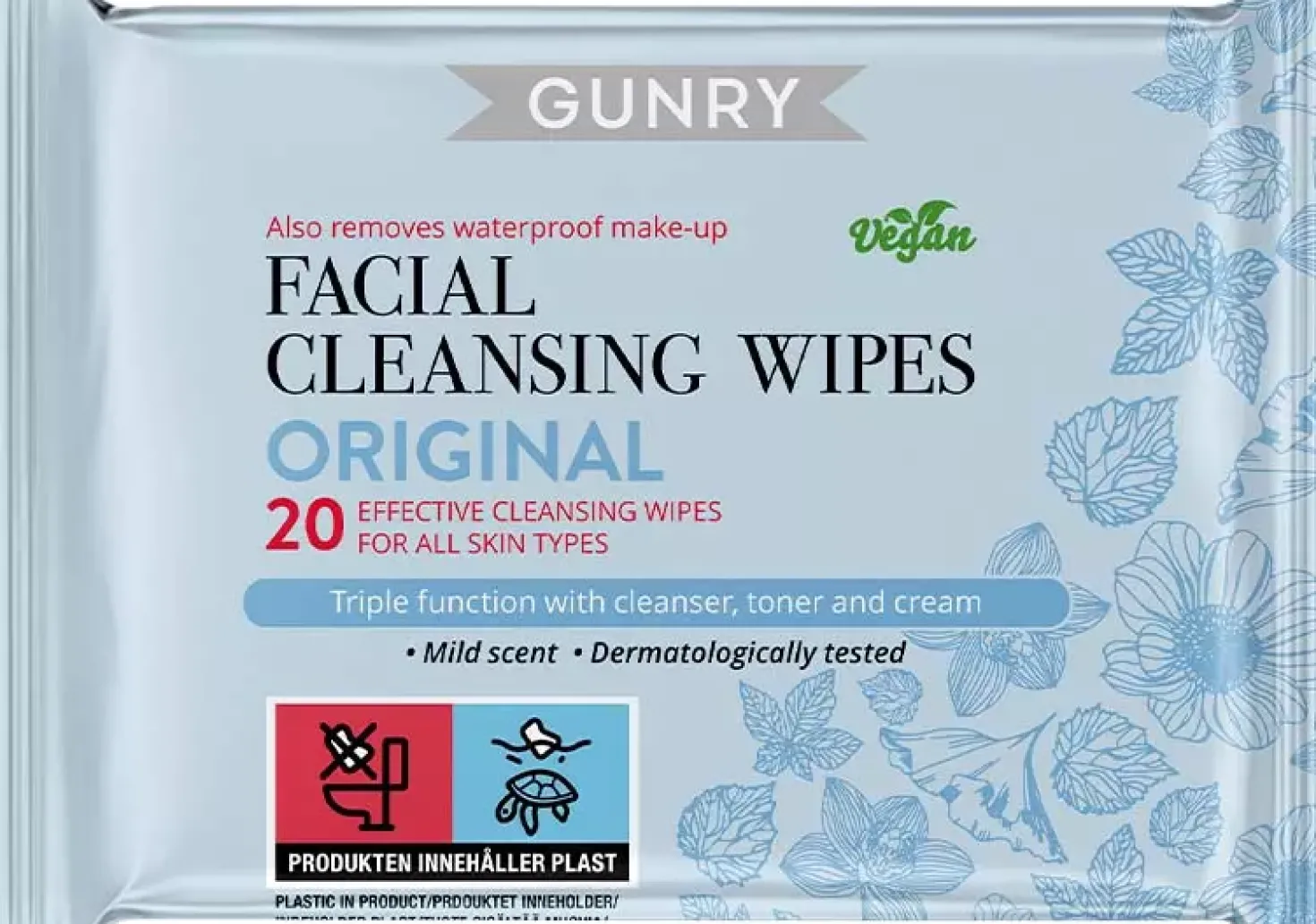 Gunry Facial Cleansing Wipes Original 20 stk