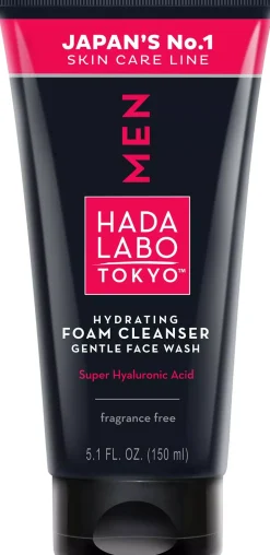 Hada Labo Tokyo MEN Hydrating Foam Cleanser Gentle Face Wash 150 ml