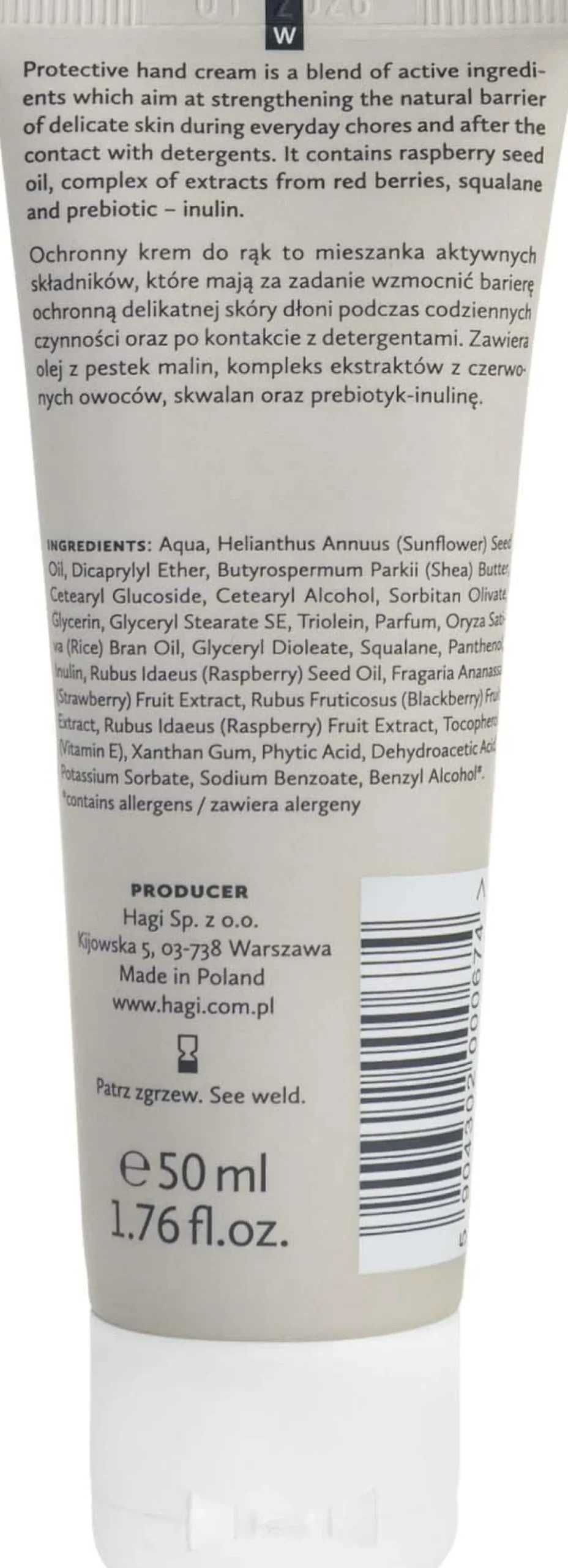 Hagi Natural Hand Cream For Dry Skin Berry Lovely 50 ml