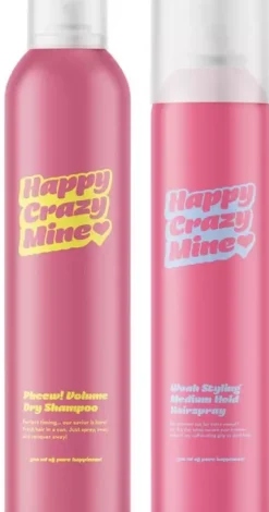 Happy Crazy Mine Pheew! Volume Dry Shampoo 300 ml & Woah Styling Hairspray Medium Hold 300 ml