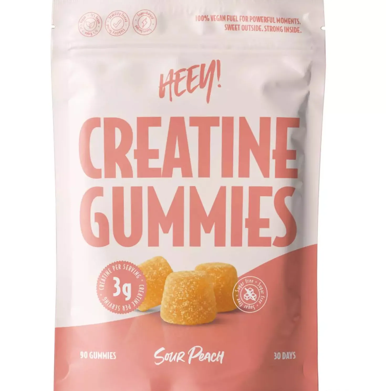 Heey! Creatine Gummies Sour Peach 90 stk