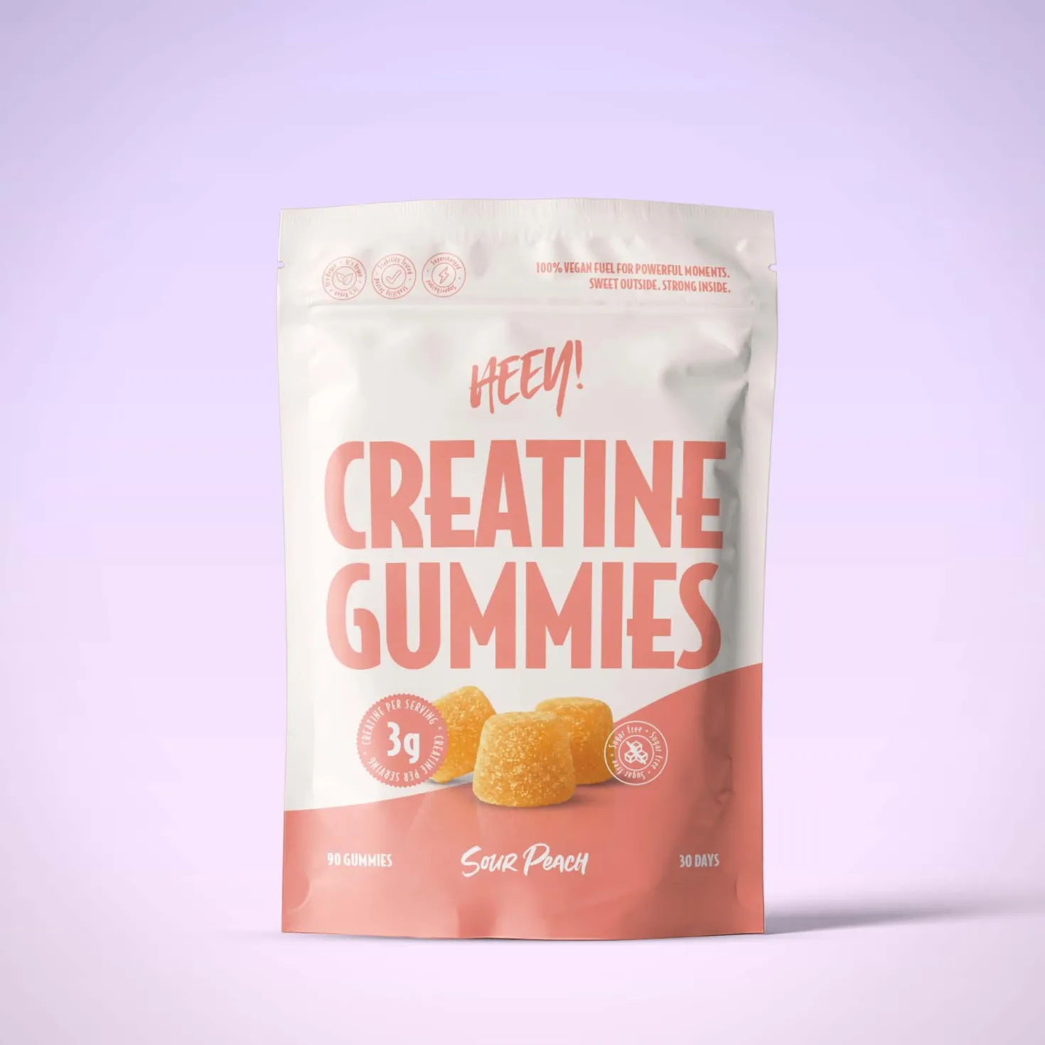 Heey! Creatine Gummies Sour Peach 90 stk