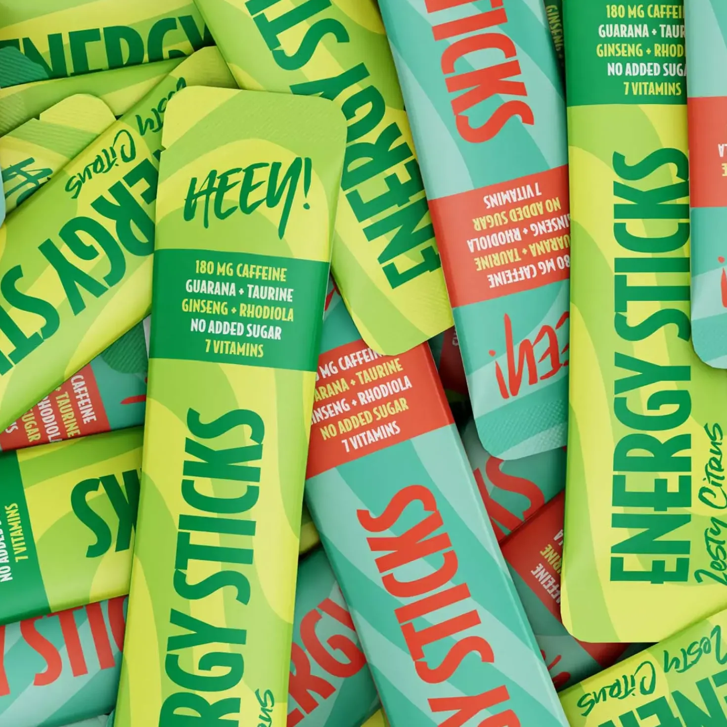 Heey! Energy Sticks Caffeine + Guarana Zesty Citrus 30 stk