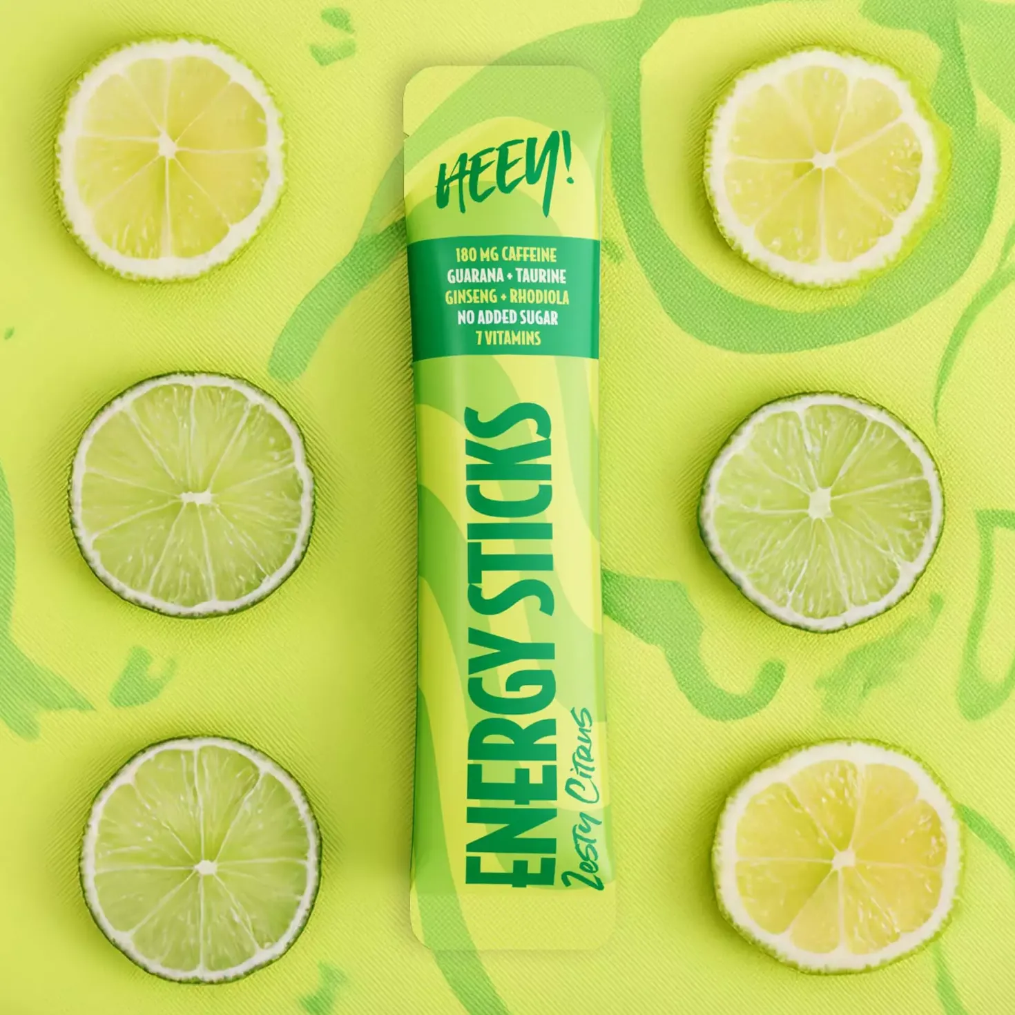 Heey! Energy Sticks Caffeine + Guarana Zesty Citrus 30 stk