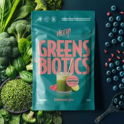 Heey! Greens & Biotics Superfood + Probiotics Raspberry Lime 300 g