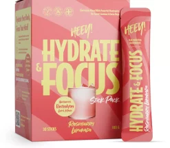 Heey! Hydrate & Focus Electrolytes Raspberry Lemonade Stick Pack 30 stk