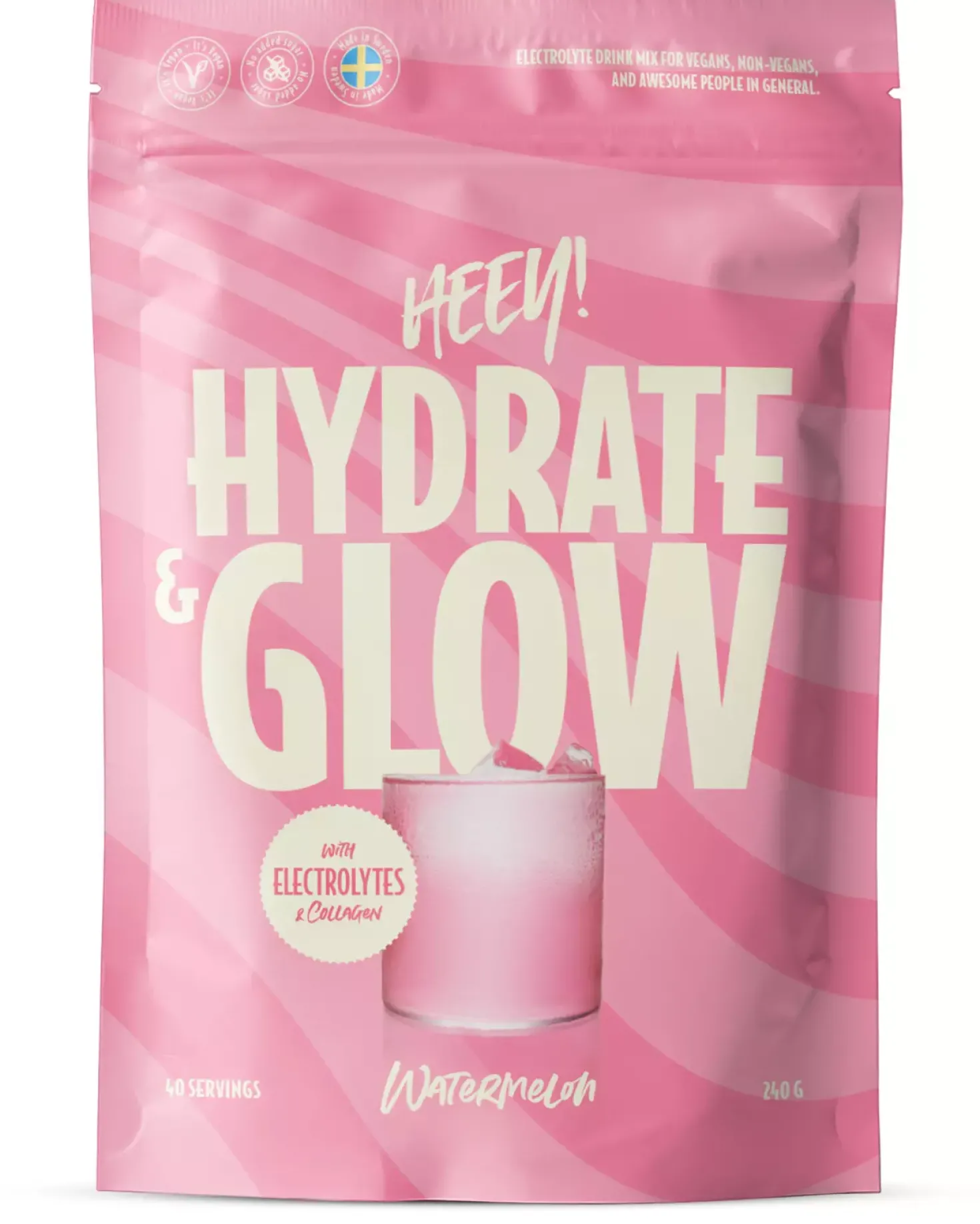 Heey! Hydrate & Glow Electrolytes + Coll-egan® Watermelon 240 g