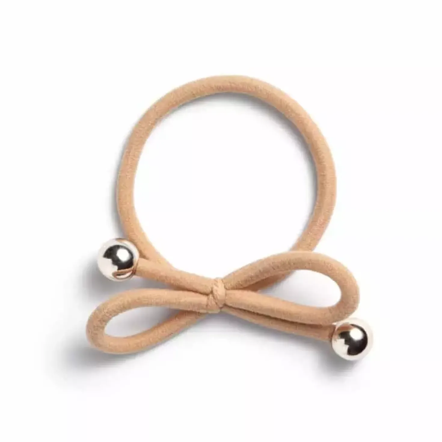 Ia Bon Hair Tie With Gold Bead Mauve