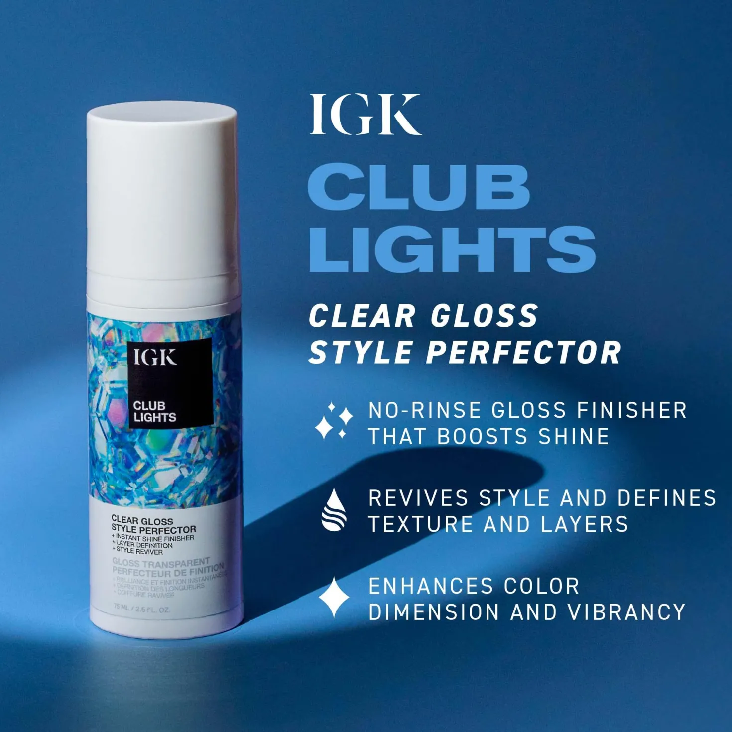 IGK Club Lights Clear Gloss Style Perfector 75 ml
