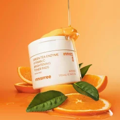 Innisfree Green Tea Vitamin C Brightening Toner Pads 60 stk