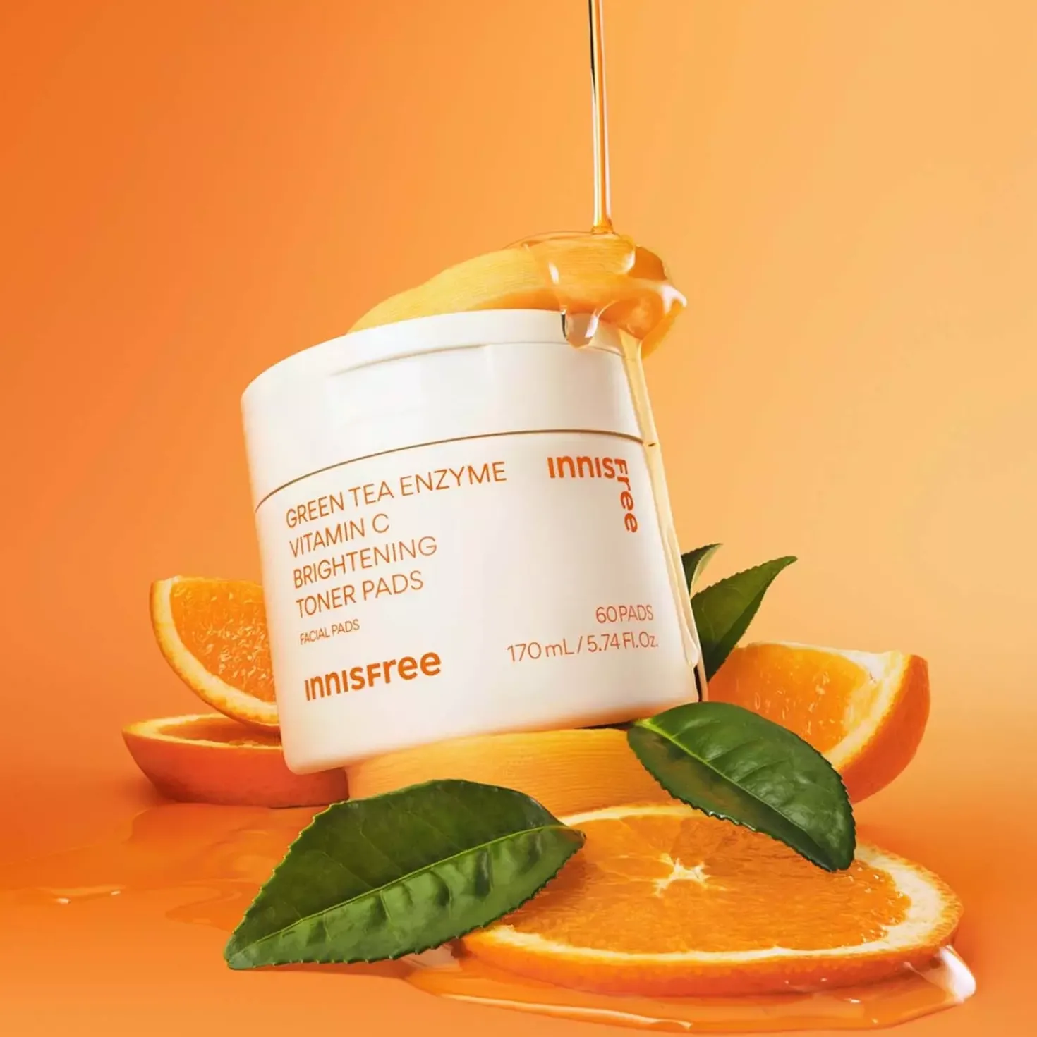 Innisfree Green Tea Vitamin C Brightening Toner Pads 60 stk