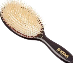 Kent Brushes Classic Shine Medium Soft White Pure Bristle Hairbrush