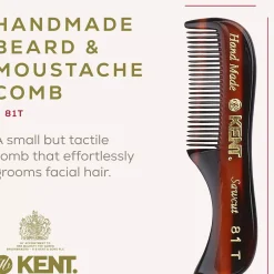 Kent Brushes Extra Small Hand made Mustash Beard Comb
