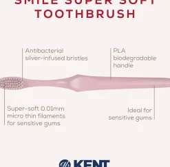 Kent BrushesKent Oral Care SMILE Super Soft Silver Infused Toothbrush Pink