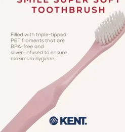 Kent BrushesKent Oral Care SMILE Super Soft Silver Infused Toothbrush Pink