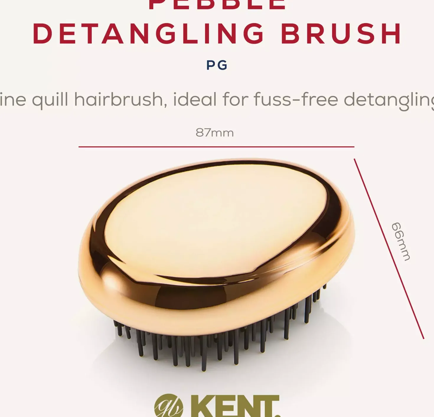 Kent Brushes Pebble Brush Gold - travel size