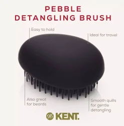 Kent Brushes Pebble Brush Matt Black - travel size