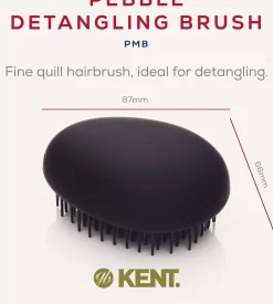 Kent Brushes Pebble Brush Matt Black - travel size