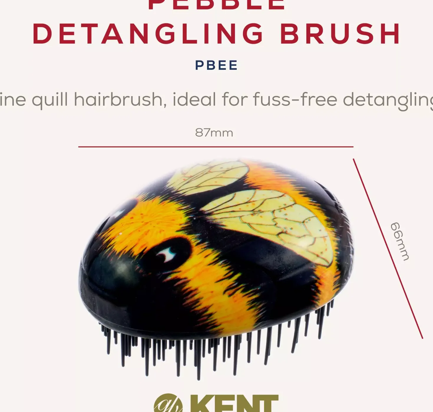 Kent Brushes Pebble Detangling Brush Bumble Bee