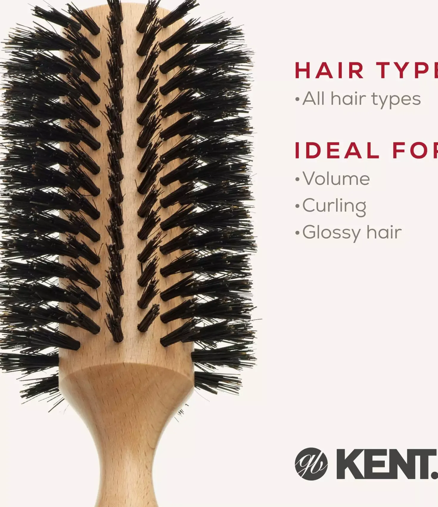 Kent Brushes XL Round Brush Boar