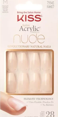 KissSalon Acrylic French Nude Revolutionary Natural Nails Medium Lelani